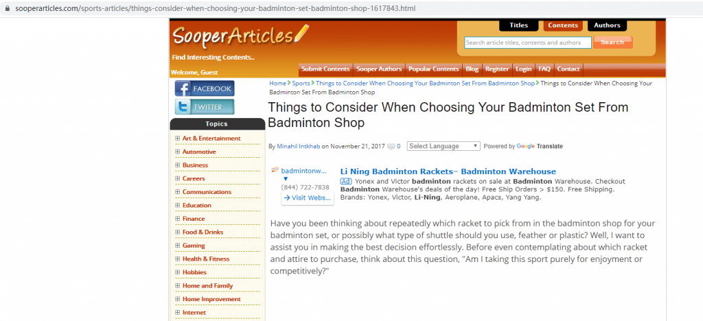 提交到SooperArticles.com